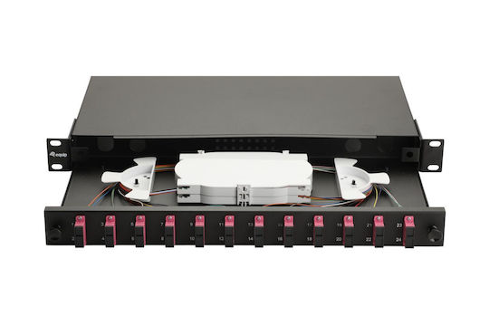 Equip Patch Panel Optisch 12 Steckdosen Sc-duplex Om4 1u Vollständig Schwarz