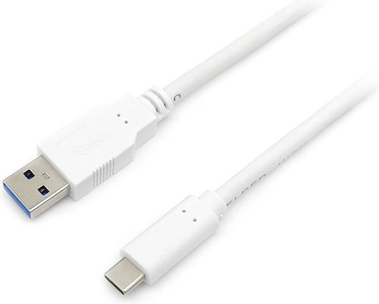 Equip USB 3.0 Кабел USB-C Мъжки - USB-A Бял 0.5м 128366
