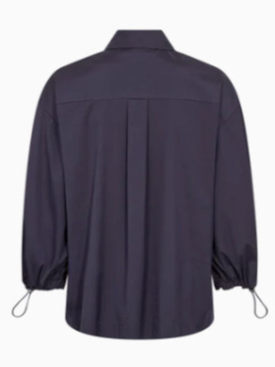 Damenbluse mit 3/4 Ärmel Blau