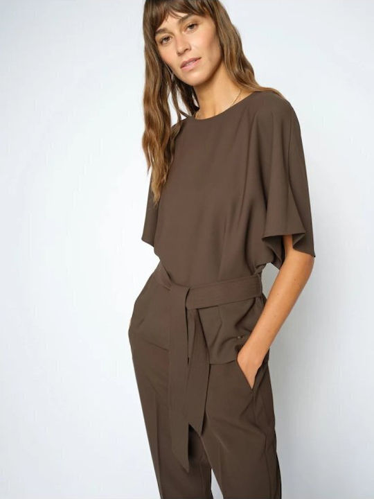 Damen Bluse Braun