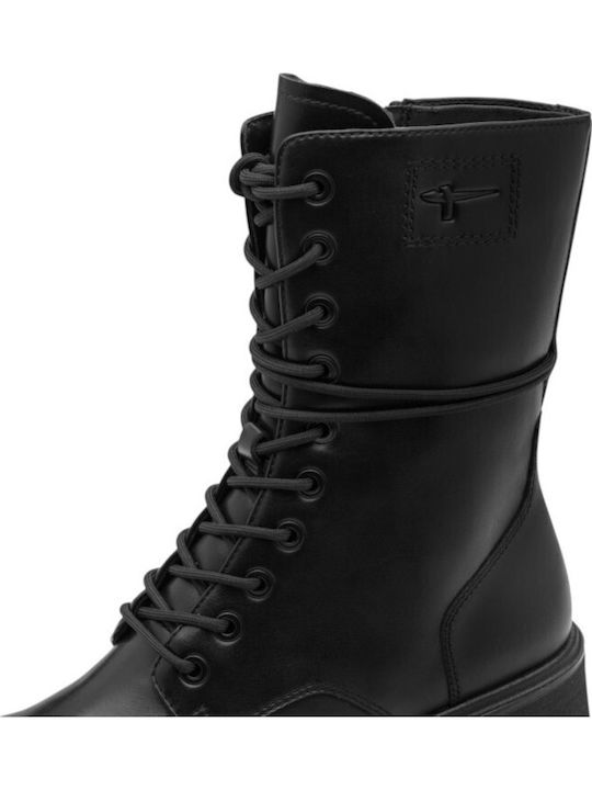 Leather Women's Combat Boots Black