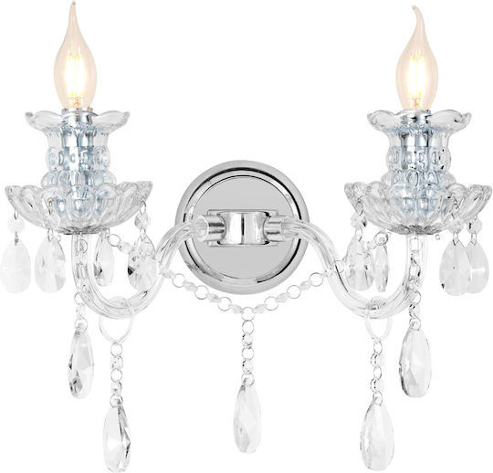 Artekko Modern Wall Lamp with E14 Silver Socket 20x20x28cm