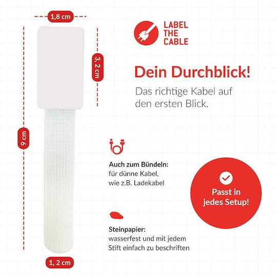 LTC Audio Velcro Kabelbinder in Weißer Farbe (30 Stück)