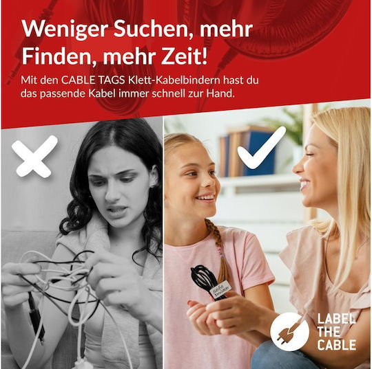 LTC Audio Velcro Kabelbinder in Weißer Farbe (30 Stück)