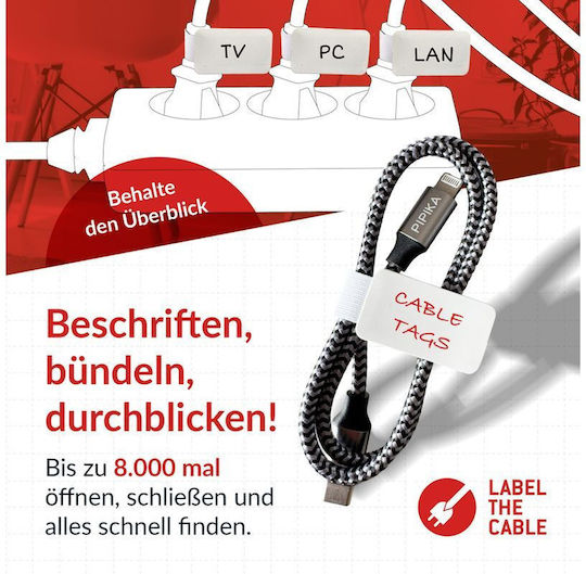 LTC Audio Velcro Kabelbinder in Weißer Farbe (10 Stück)