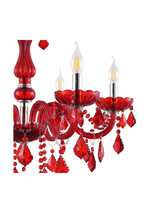 Artekko Chandelier Ø68cm with Red Crystals 023-3241