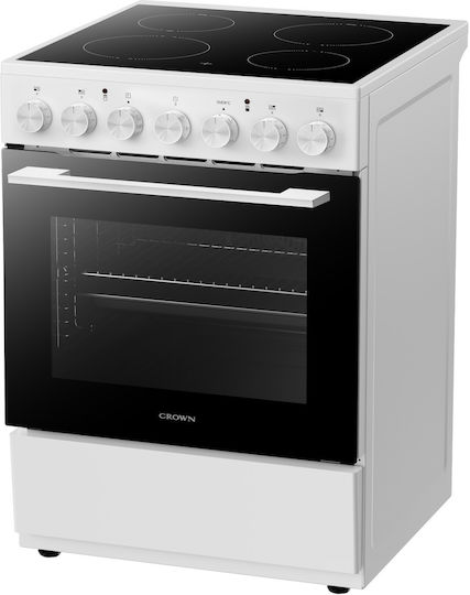 Crown Печка 70lt с Керамични Плотове Ш60см Бяла