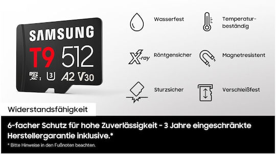 Samsung T9 128GB U3 V30 A2 UHS-I 200MB/s with USB Reader