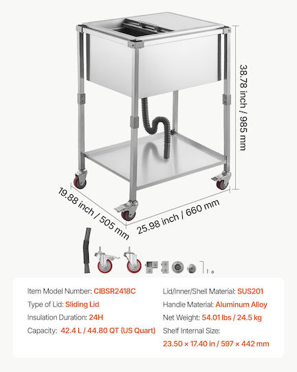 Vevor Vevor Weinkühler Aus Aluminium 42,4lt