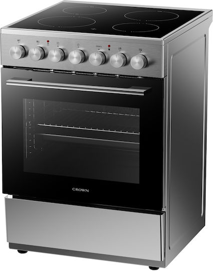 Crown Stove 70lt with Ceramic Hobs W60cm Inox