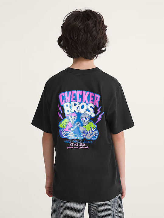 Kids T-shirt Black Checker