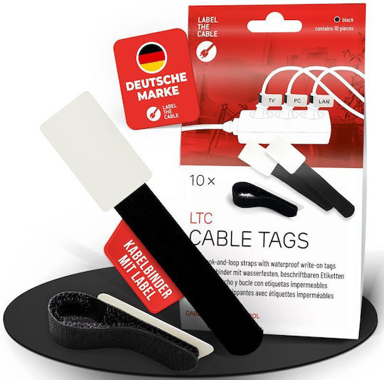 LTC Audio Velcro Kabelbinder in Schwarz Farbe (10 Stück)