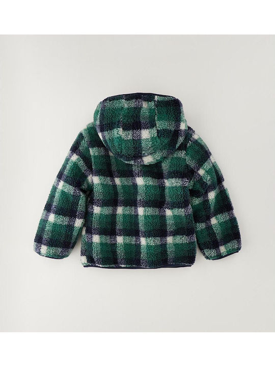 Kids Coat Short Double Sided with Hood Blue