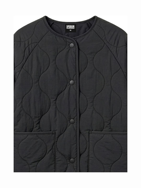 Kids Quilted Short Black Jacket