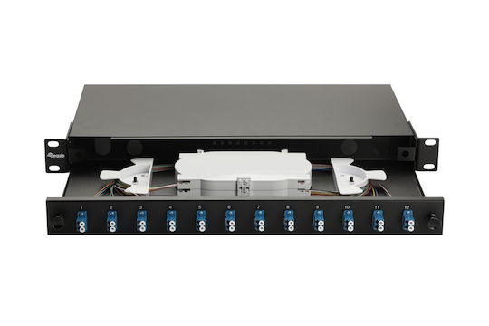 Equip Lwl-Spleißkasten 12-Port Lc-Duplex Os2 1u Komplett Schwarz