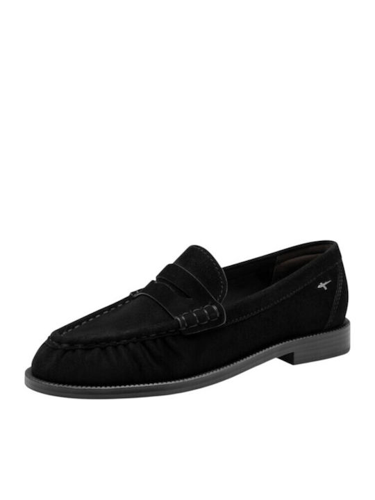 Damen Mokassins Aus Leder In Schwarz Farbe