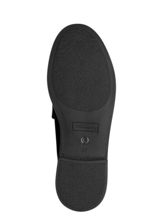 Damen Mokassins Aus Leder In Schwarz Farbe