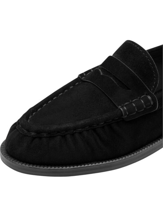 Damen Mokassins Aus Leder In Schwarz Farbe