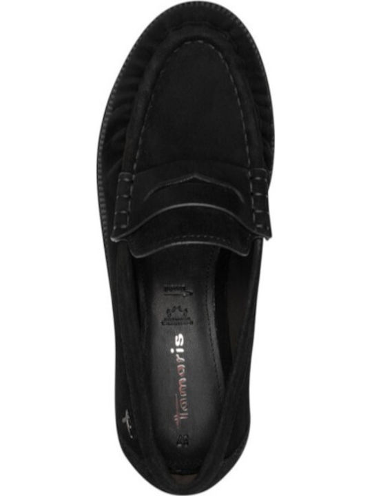 Damen Mokassins Aus Leder In Schwarz Farbe