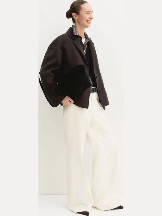 Women's Double Sided Winter Jacket Dark Brown