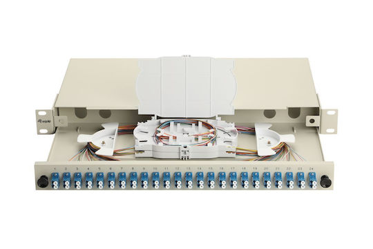 Equip Patch Panel Für Optische Fasern 1u 24 Steckdosen Lc-duplex Os2 Vollständig Graue