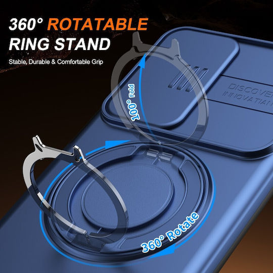 Sliding Cover Hard Case Ring Blue Samsung Galaxy A27 5G