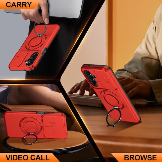 Sliding Cover Hard Case Ring Red Samsung Galaxy A27 5G