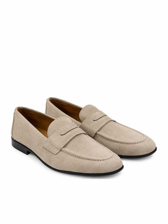 Suede Ανδρικά Μοκασίνια σε Μπεζ Χρώμα