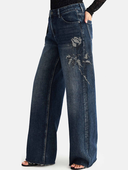 Damen Jeans Hosen in Gerader Bein Stil 9923751-Grau Blau