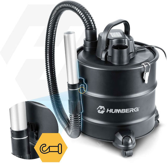 Humberg Σκούπα Στάχτης 1000W με Κάδο 18lt