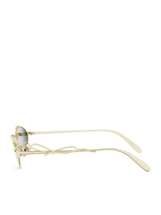 Damen Sonnenbrille mit Metallischem Rahmen Gold/Grau