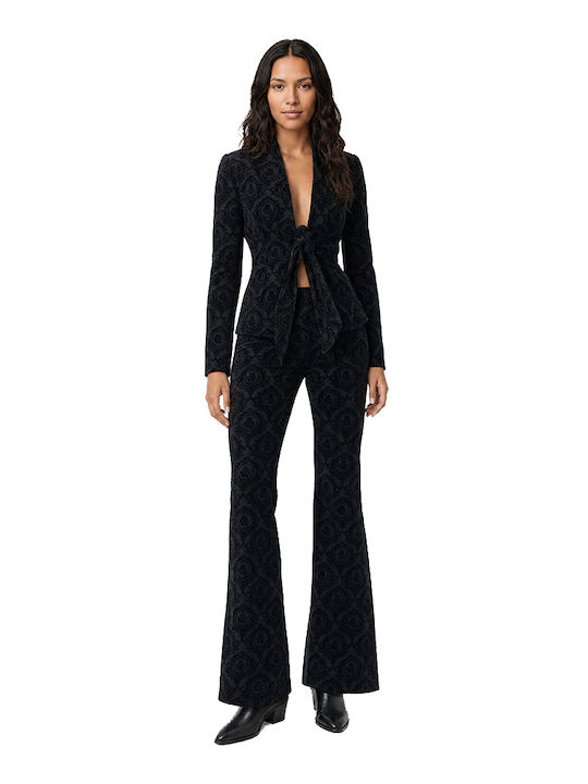 Moutaki Long Women's Velvet Blazer Black
