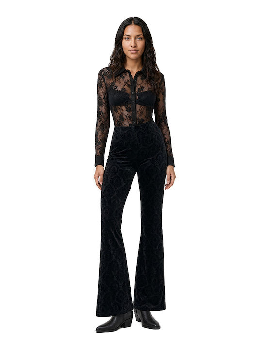 Moutaki Damen-Bodysuit Mit Spitze Langeärmlig Damen-Bodysuit Frauen Schwarz