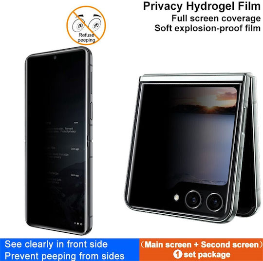 Samsung Galaxy Z Flip8 5G Imak Privacy Main Secondary Screen Protector Black