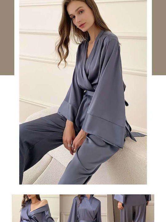 Intimonna Sommerliches Damen-Schlafanzug-Set Grau