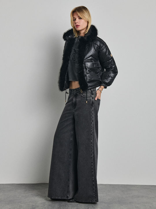 Lovely Damen Jeans Panteloni Schwarz