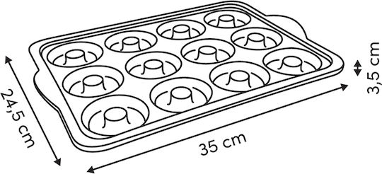 5Five Silitop Φόρμα Ζαχαροπλαστικής για Cupcakes/Muffins από Σιλικόνη 12 Θέσεων 35x24x2.5εκ.