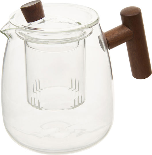 Ceainic cu Filtru din Sticlă Transparentă 800ml