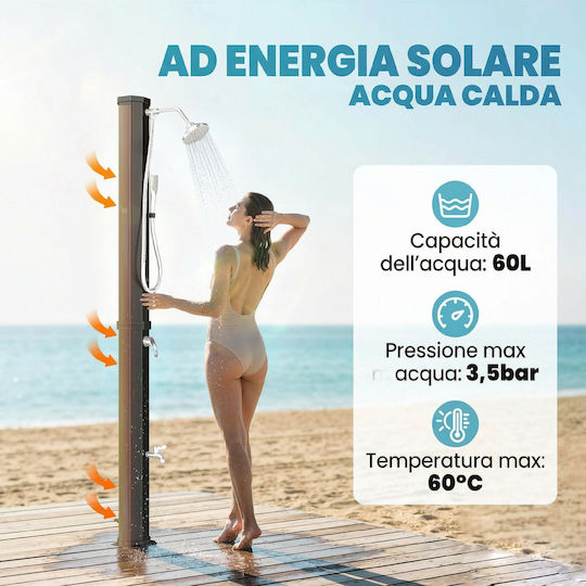 Outsunny Ντουζιέρα Πισίνας Ηλιακή από PVC Μαύρη