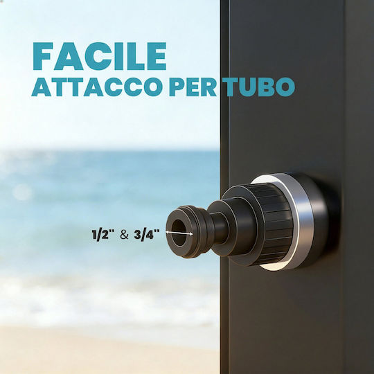 Outsunny Ντουζιέρα Πισίνας Ηλιακή από PVC Μαύρη