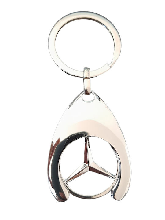 Set 2 Brelocuri Mercedes-Benz Metalice Design Elegant Inele Pentru Chei Aurii Argintii 7,5 Cm/9 Cm