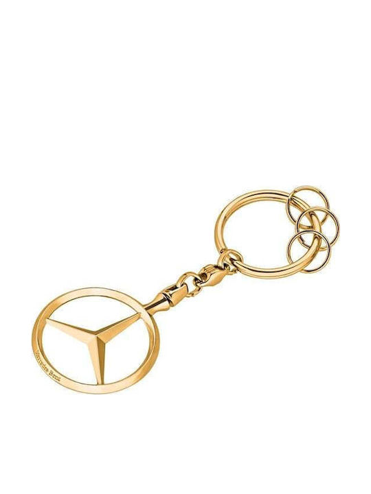 Breloc Mercedes-Benz Brussels Depox Zinc Turnat Finisaj Lucios 3 Inele Suplimentare 9 Cm Auriu