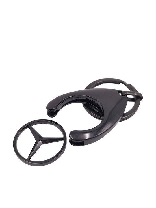 Set 2 Brelocuri Mercedes-Benz Metalice Design Elegant Inele Pentru Chei Aurii Negre 7,5 Cm/9 Cm