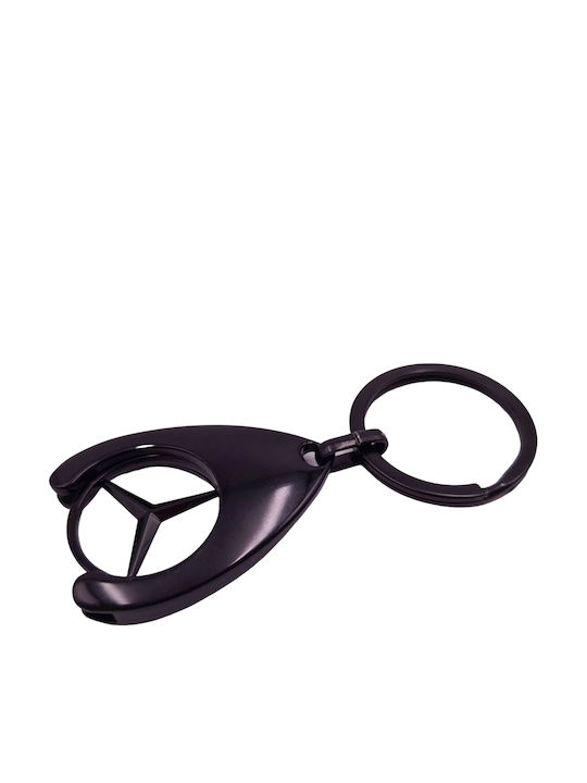 Set 2 Brelocuri Mercedes-Benz Metalice Design Elegant Inele Pentru Chei Aurii Negre 7,5 Cm/9 Cm
