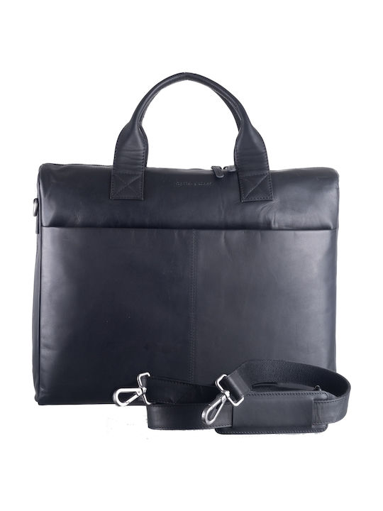Geantă bărbătească de umăr / crossbody din piele Neagră