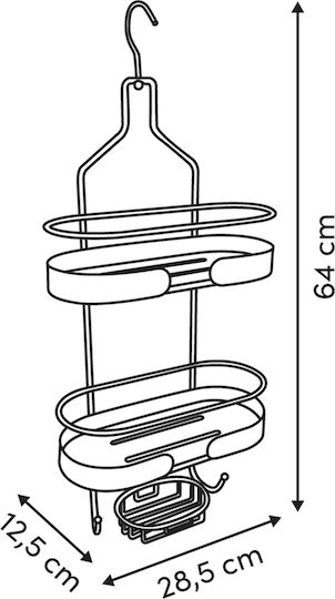 5Five Badezimmerregal Metallisch 28.3x12.6x63.5cm