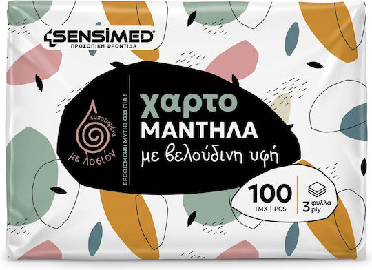 Sensi Gesicht Papiertaschentücher Samtige Textur Getränkt mit Lotion Box 36 X 100 Stück