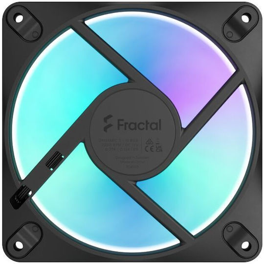 Fractal Design Dynamic 3 12 RGB Case Fan 120mm (2200rpm / 63.9cfm) with 3-Pin / 4-Pin PWM Connection 3pcs