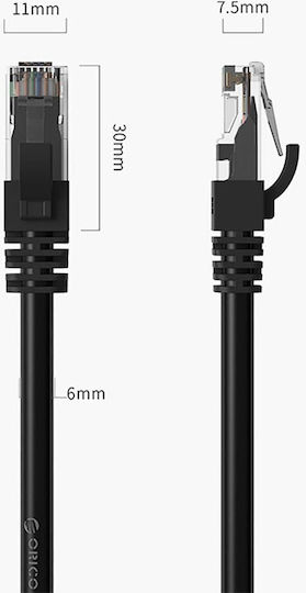 Orico Direct Attach Copper Cat.6 (Gigabit) Network Cable Ethernet Outdoor 20m Black