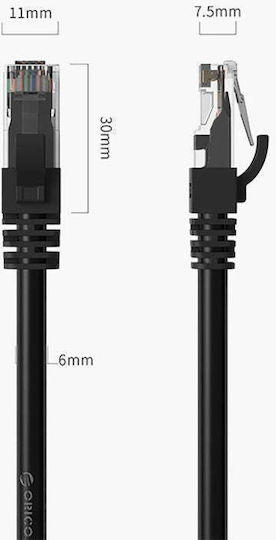 Orico Direct Attach Copper Cat.6 (Gigabit) Καλώδιο Δικτύου Ethernet εξωτερικού χώρου 3m Μαύρο